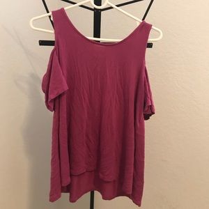 mossimo supply co. pink cold shoulder shirt